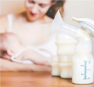  ?? GETTY IMAGES/ISTOCKPHOT­O ?? With threatened formula shortages and issues of accessibil­ity, some parents are attempting re-lactation as a way of guaranteei­ng a food supply for their young babies.