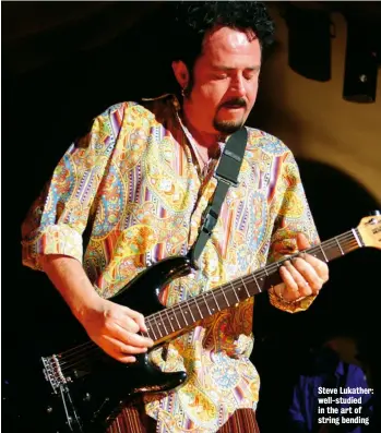  ??  ?? Steve Lukather: well-studied in the art of string bending
