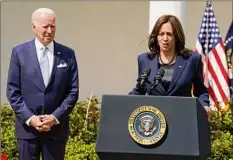  ?? Yuri Gripas / TNS ?? A poll show President Joe Biden would only do slightly better with voters compared to Vice President Kamala Harris.