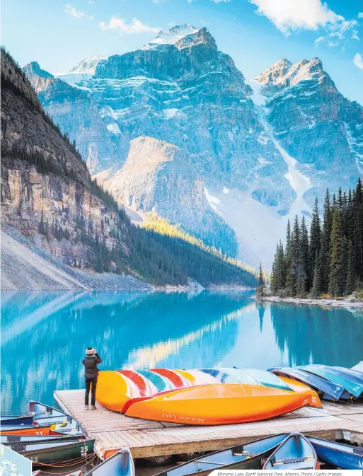  ?? Photo / Getty Images ?? Moraine Lake, Banff National Park, Alberta.