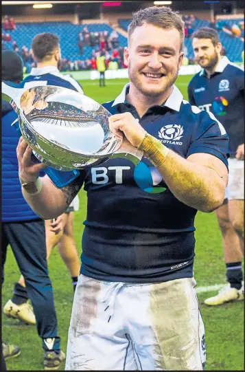  ??  ?? Stuart Hogg’s double-try heroics were instrument­al in helping Scotland kick start their campaign with a win