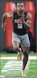  ?? / Athens Banner-Herald via AP - Joshua L. Jones ?? Deandre Baker, who worked out for scouts and coaches during Georgia’s pro day, confidentl­y said he is the best cornerback available to be taken in next month’s NFL draft.