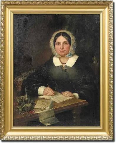  ?? ?? Die Weltreisen­de Ida Pfeiffer auf einem Ölgemälde von Emilie Schmäck (1844) aus dem Wien Museum