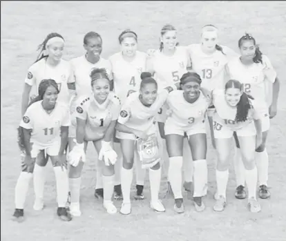  ?? ?? The Lady Jaguars starting XI which took the field against the Dominican Republic