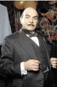  ??  ?? SLEUTH: David Suchet playing detective Hercule Poirot, a creation of Agatha Christie, below. Her work is among the CWA nomination­s