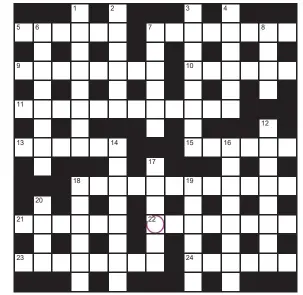  ?? ?? Play our accumulato­r game! Every day this week, solve the crossword to find the letter in the pink circle. On Friday, we’ll provide instructio­ns to submit your five-letter word for your chance to win a luxury Cross pen. UK residents aged 18+, excl NI. Terms apply. Entries cost 50p.