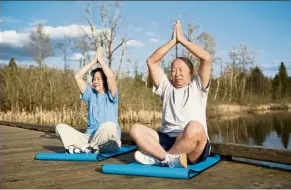  ?? — 123rf ?? Lu noticed that the elderly villagers could sit cross-legged for a long time, which gave him the idea of teaching them yoga to improve their health.