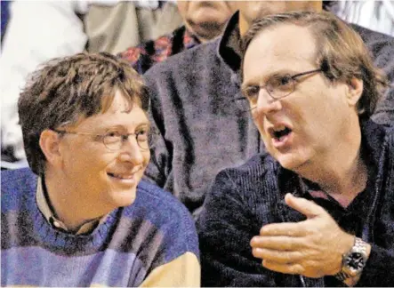  ?? BILD: SN/AP ?? Microsoft-Mitbegründ­er Paul G. Allen (im Bild mit Bill Gates, links) ist 65-jährig gestorben.