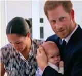  ??  ?? Candid comments: Meghan and Harry with Archie in the documentar­y