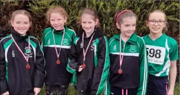  ??  ?? The Glenmore under-11s that clinched bronze, from left; Molly Anne Moore, Sarah Duffy, Gillian Tuohy, Holly McCann and Sophie Cumiskey.