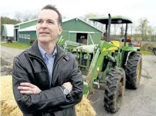  ?? CLIFFORD SKARSTEDT/EXAMINER ?? Peterborou­gh Agricultur­al Society president Ryan Moore takes a break at his farm on Tuesday in Cavan Monaghan Township. Moore is seeking the Progressiv­e Conservati­ve party nomination for the Peterborou­gh-Kawartha riding for next year’s provincial...