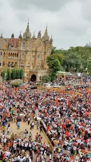  ??  ?? WHERE IS OUR SHARE? A Maratha Kranti Morcha protest march in Mumbai in 2017