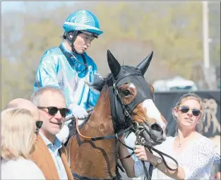  ?? Photo / Trish Dunell ?? Beauty Diva with rider Lynsey Satherley and excited connection­s at Pukekohe.