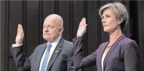  ?? FOTO: IMAGO ?? Der frühere US-Geheimdien­stdirektor James Clapper und Ex-Justizmini­sterin Sally Yates sagten unter Eid aus.