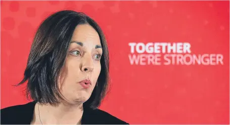  ?? Picture: Getty. ?? Kezia Dugdale has come in for criticism over her decision to appear on reality TV show.