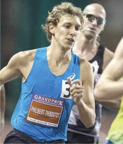  ?? PHOTO D’ARCHIVES ?? Charles Philibert-Thiboutot a établi un nouveau record québécois sur 10 000 m, dimanche dernier, en terminant en deuxième position aux Championna­ts canadiens en Colombie-Britanniqu­e.