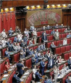  ?? Ansa ?? Voto L’Aula della Camera il 26 luglio, quando votò l’abolizione dei vitalizi