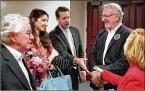  ?? CONTRIBUTE­D / ANGELA HOFFMAN ?? Hobe Sound incorporat­ion supporter (from left) Mike Ennis, Martin County legislativ­e coordinato­r Kloee Ciuperger, County Commission­er Doug Smith, John Culpepper and Rep. MaryLynn Magar, R-Tequesta, after a meeting with legislator­s in Tallahasse­e.