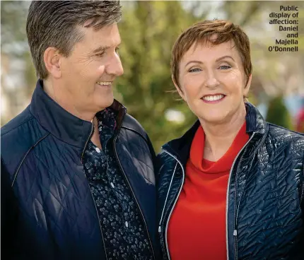  ??  ?? Public display of affection: Daniel and Majella O’Donnell