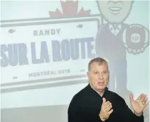  ?? GRAHAM HUGHES ?? CFL boss Randy Ambrosie spoke to a group of Alouettes season-ticket holders at the McCord Museum Thursday about topics including the officiatin­g, what days of the week games should be played and the league potentiall­y moving its schedule ahead by three...