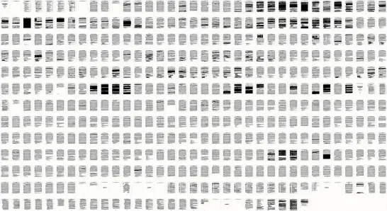  ?? AP ?? This combinatio­n of images shows the entire redacted report by special counsel Robert Mueller, released yesterday by Attorney General William Barr.