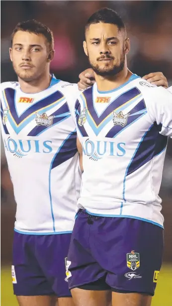 ?? Picture: GETTY IMAGES ?? Titans star Jarryd Hayne (right) is contemplat­ing his future.