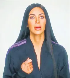 ??  ?? Kim Kardashian recounting the Paris heist during her latest E! Show.