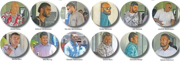  ?? Photos: Ronald Kumar) ?? A captain and crew members of MV Liahona II, who were allegedly found in possession of marijuana, appeared in court yesterday.
