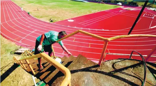  ?? (SUN.STAR FILE) ?? WORTH IT. Cebu City Administra­tor Atty. Jose Marie Poblete says the bottom line is that the resurfacin­g of the rubberized track oval at the CCSC was completed at the specified contract cost of P26,919,474.