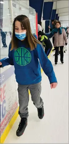  ?? COURTNEY DIENER-STOKES / FOR MEDIANEWS GROUP ?? Skate time at a local ice skating rink during their public skate time can offer you a time to exhale from holiday preparatio­ns while your children are having fun on the ice.