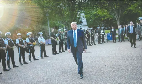 ?? BRENDAN SMIALOWSKI / AFP via Gett
y Imag
es ?? Donald Trump is a president who brings fear, mistrust and hate, writes columnist John Ivison.