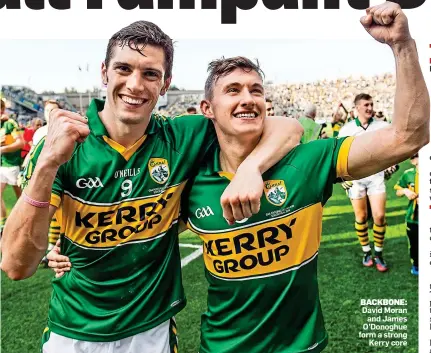  ??  ?? BACKBONE: David Moran and James O’Donoghue form a strong Kerry core