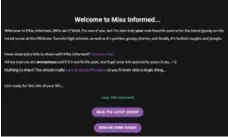  ?? MISS INFORMED TORONTO ?? Miss Informed, a gossip site about midtown Toronto teenagers, asked readers for informatio­n about a fight between two girls at a recent party.