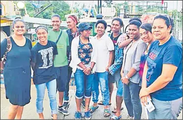  ?? Picture: STEERING FIJI WOMEN SEAFARERS ASSOCIATIO­N ?? The two executive members of the Steering Fiji Women Seafarers Associatio­n, Captain Sheryne Kanawale (first from left) and Captain Ofa Qarase (far right) with the nine female seafarers before they set sail last week.