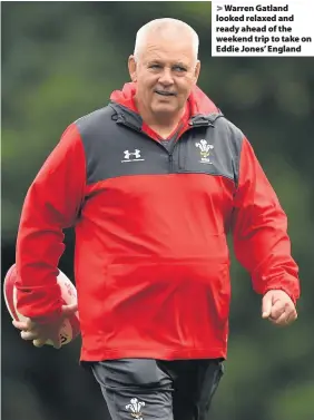  ??  ?? > Warren Gatland looked relaxed and ready ahead of the weekend trip to take on Eddie Jones’ England