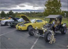  ??  ?? The ride to the show in Jim Gilbert’s open 1923 Ford T-Bucket street rod must have been CHILLING TO THE BONE.