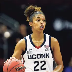  ?? Noah K. Murray / Associated Press ?? UConn’s Evina Westbrook will be one of just three healthy guards on the roster this weekend.