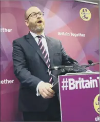  ??  ?? Party leader Paul Nuttall at the launch of the Ukip manifesto in London.