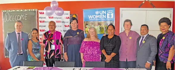  ?? Photo: Ministry of Women and Poverty Alleviatio­n ?? From left: Westpac general manager Brett Hooker, Ministry of Health and Medical Services Permanent Secretary Susan Kiran, Permanent Secretary for Women, Children and Poverty Alleviatio­n Josefa Koroivueta, Representa­tive UN Women, Fiji Multi Country...