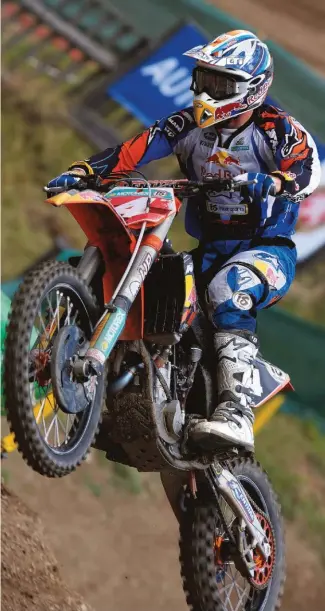  ??  ?? Tyla Rattray s’est offert le titre mondial MX2 en 2008, le second de l’histoire pour KTM Red Bull.