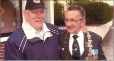  ??  ?? Ex-Sgt James Gormley and James Tahaney at a veteran’s reunion.
