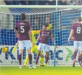  ?? Pictures: SNS. ?? Top right: St Johnstone’s Blair Alston, right, celebrates scoring the first leveller. Right: Alston netting his goal.