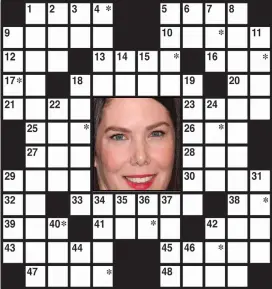  ??  ?? The identity of the featured performer is found within the answers in the puzzle. To take the TV challenge, unscramble the letters noted with asterisks within the puzzle.