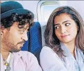  ??  ?? Irrfan Khan and Parvathy in a still from the movie, Qarib Qarib Singlle.