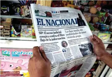  ?? (EN) ?? PORTADA. Primera plana del tradiciona­l diario venezolano.