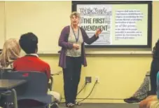  ?? Bill O’Leary, The Washington Post ?? Kim Ash teaches the Newseum’s “Fighting Fake News” class.