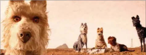  ?? FOX SEARCHLIGH­T PHOTOS ?? In “Isle of Dogs,” Rex, left, is voiced by Edward Norton, Duke by Jeff Goldblum, Boss by Bill Murray, King by Bob Balaban and Chief by Bryan Cranston.