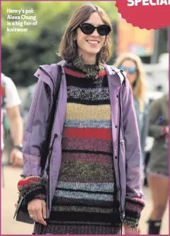  ??  ?? Henry’s pal: Alexa Chung is a big fan of knitwear