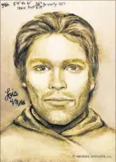  ??  ?? This artist’s drawing, released by attorney Michael Avenatti, reports to show the man that Stormy Daniels says threatened her in a Las Vegas parking lot in 2011.