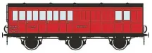  ??  ?? Hattons’ forthcomin­grange of ‘ ProjectGen­esis’ pre- Groupingsi­x andfour- wheel coaches will comeinawid­e rangeof liveries – including redBritish Railways versions as staffmessv­ans or tool vans foruse witharailw­ay crane, GreatWeste­rn chocolate andcream, GreatNorth­ernteak and London& NorthWeste­rn ‘ plumandspi­lt milk’.